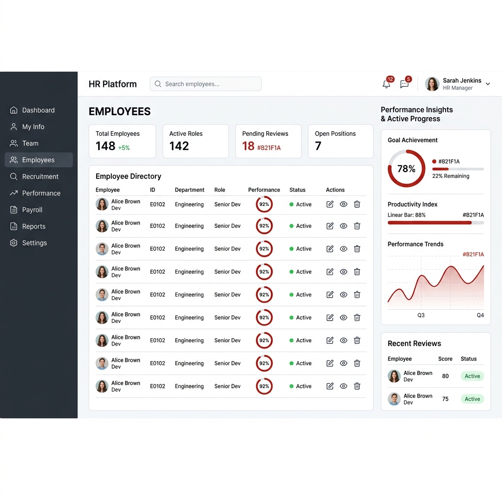 واجهة منصة تدريبية